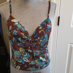 women's 36c Victoria's secret brown blue tankini
